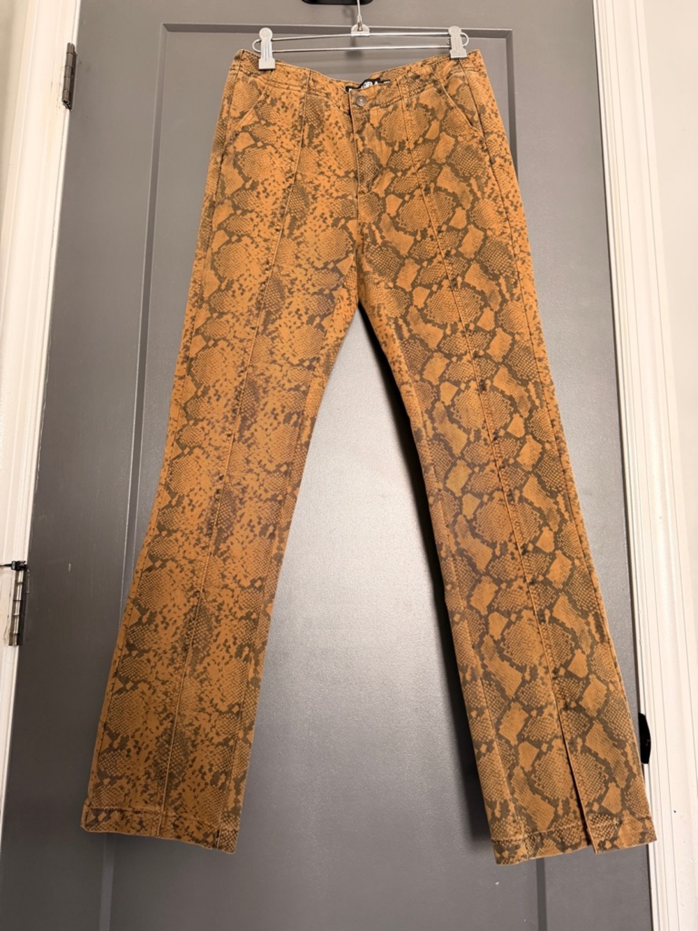 Pam & Gela Brown Snake-Print Pants